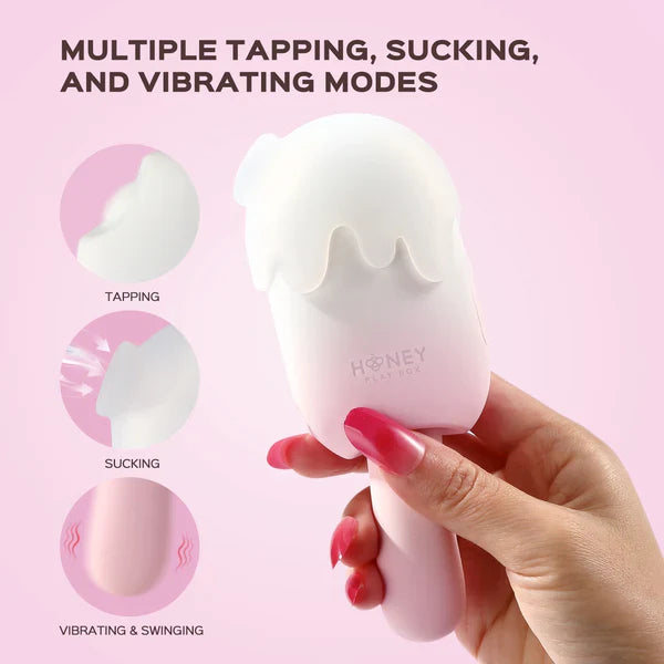 Bite Me - Sucking Tapping & Vibrating Cream Pop Clit Stimulator