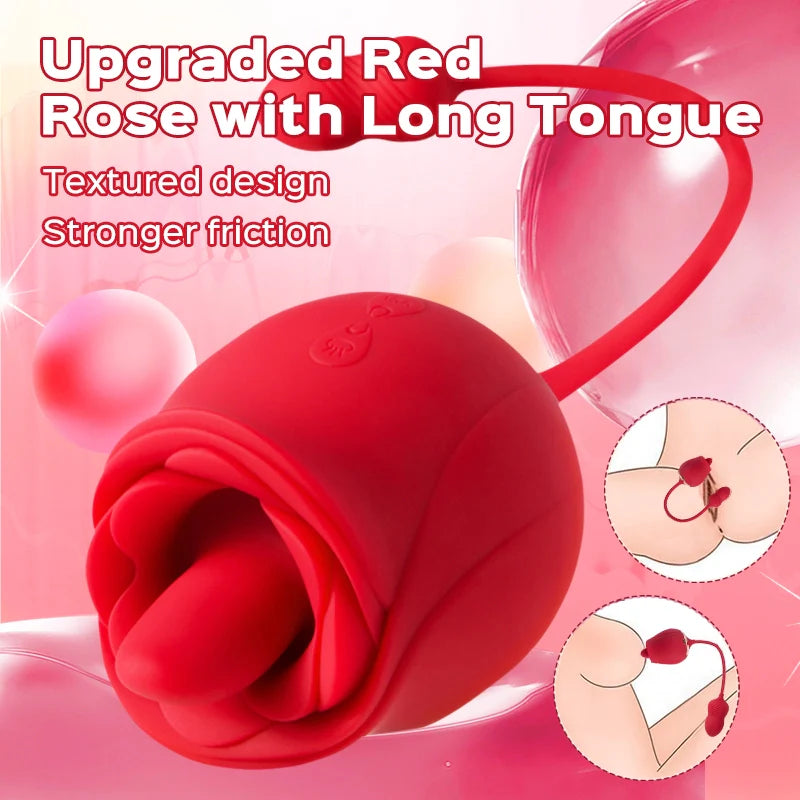 Fuchsia - Rose Clit Licking Stimulator & Vibrating Egg