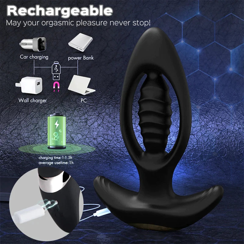 Habiki - Hollow Vibrating Butt Plug & Prostate Massager 