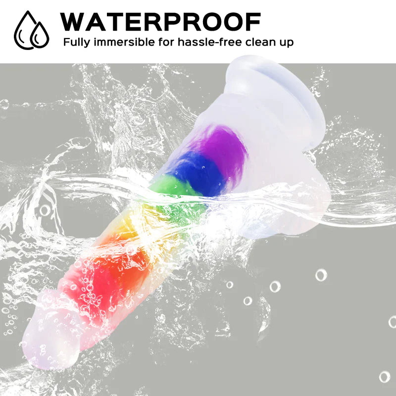 Julian - Dildo realistico con ventosa Rainbow Jelly da 5,4 pollici