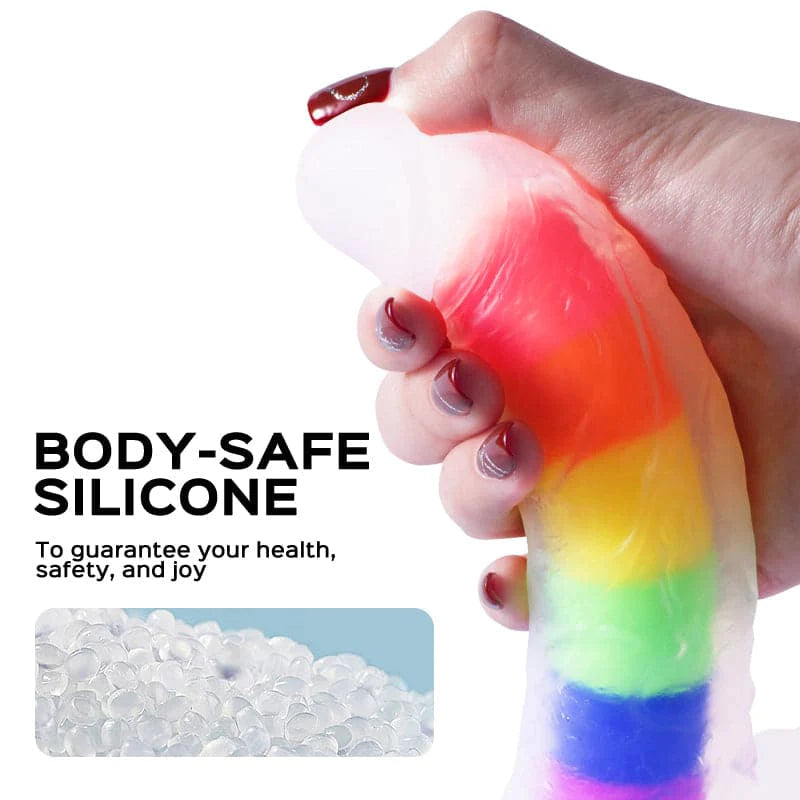 Julian - 5.4-inch Rainbow Jelly Realistic Suction Cup Dildo