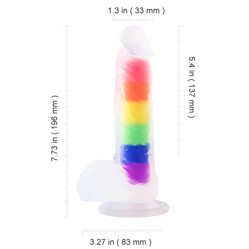 Julian - 5,4-Zoll-Rainbow-Jelly-Dildo mit realistischem Saugnapf