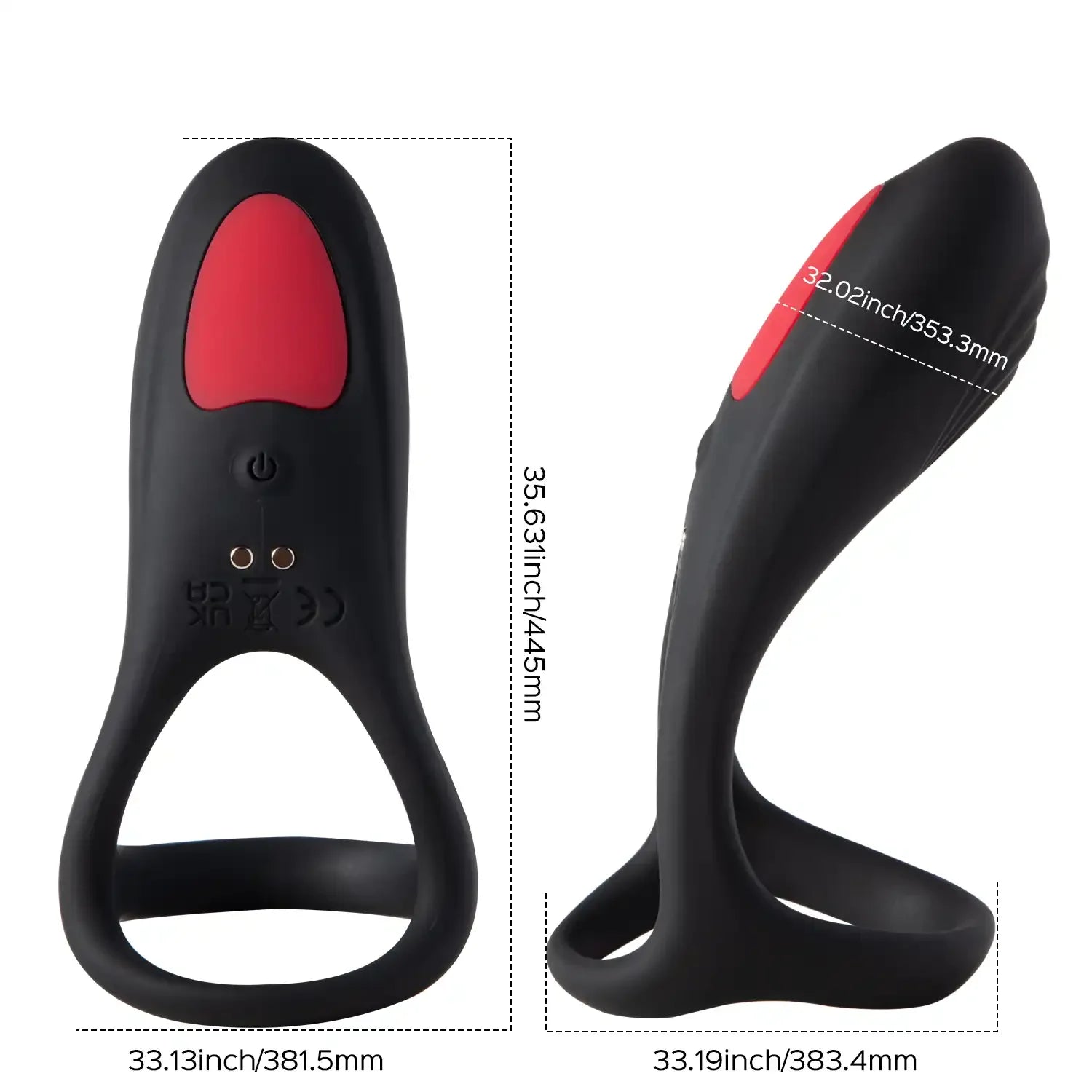 Ryder - Anillo vibratorio para pene con anillo doble y control remoto para juegos en pareja