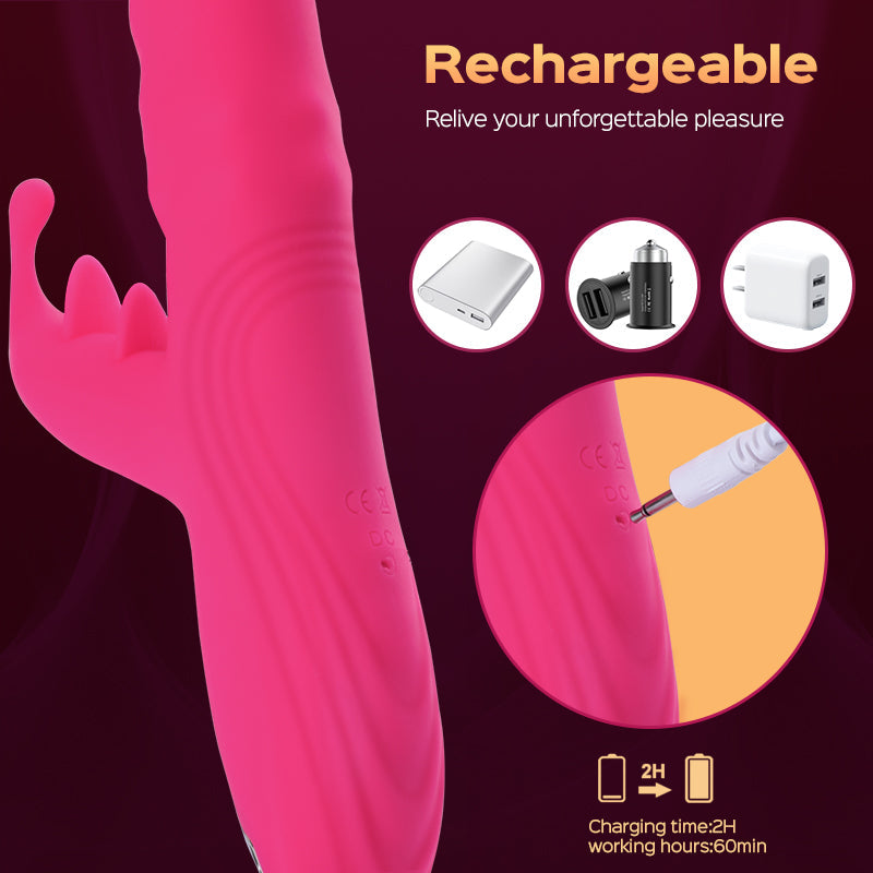 Tentacle Vibe - Vibromasseur lapin à poussée avec perles de rotation