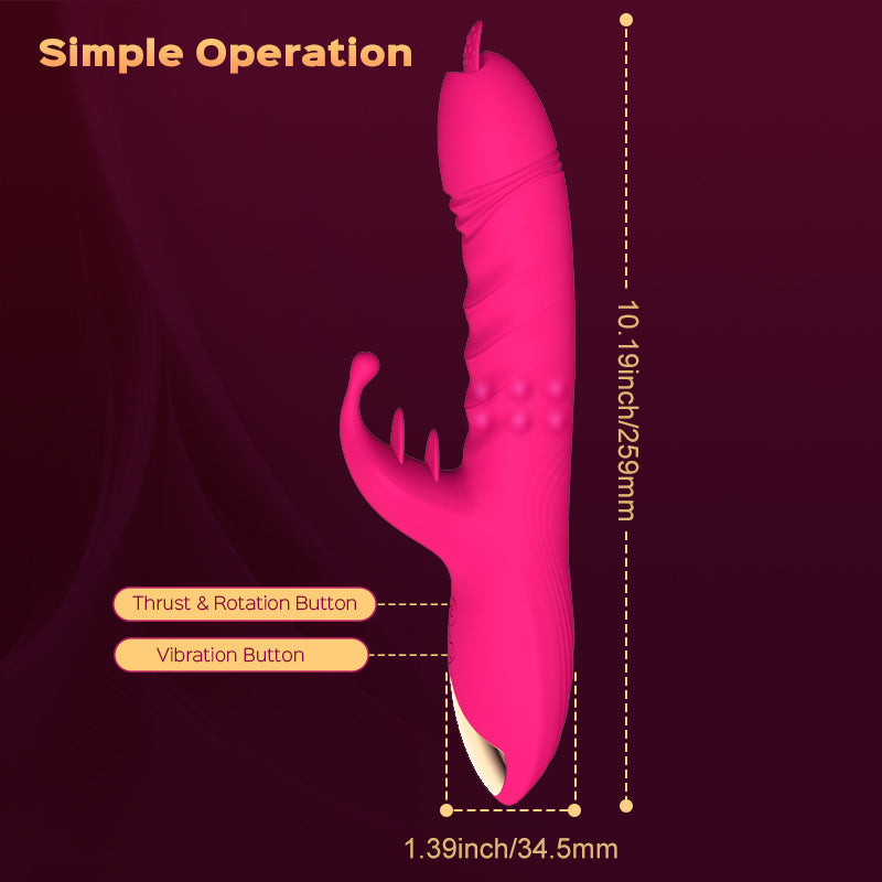 Tentacle Vibe - Vibrador de conejo de empuje con cuentas de rotación