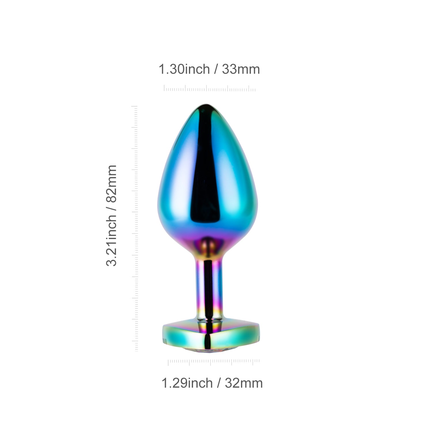 Crystal Love - Plug anal con piedras preciosas metálicas grabadas con láser