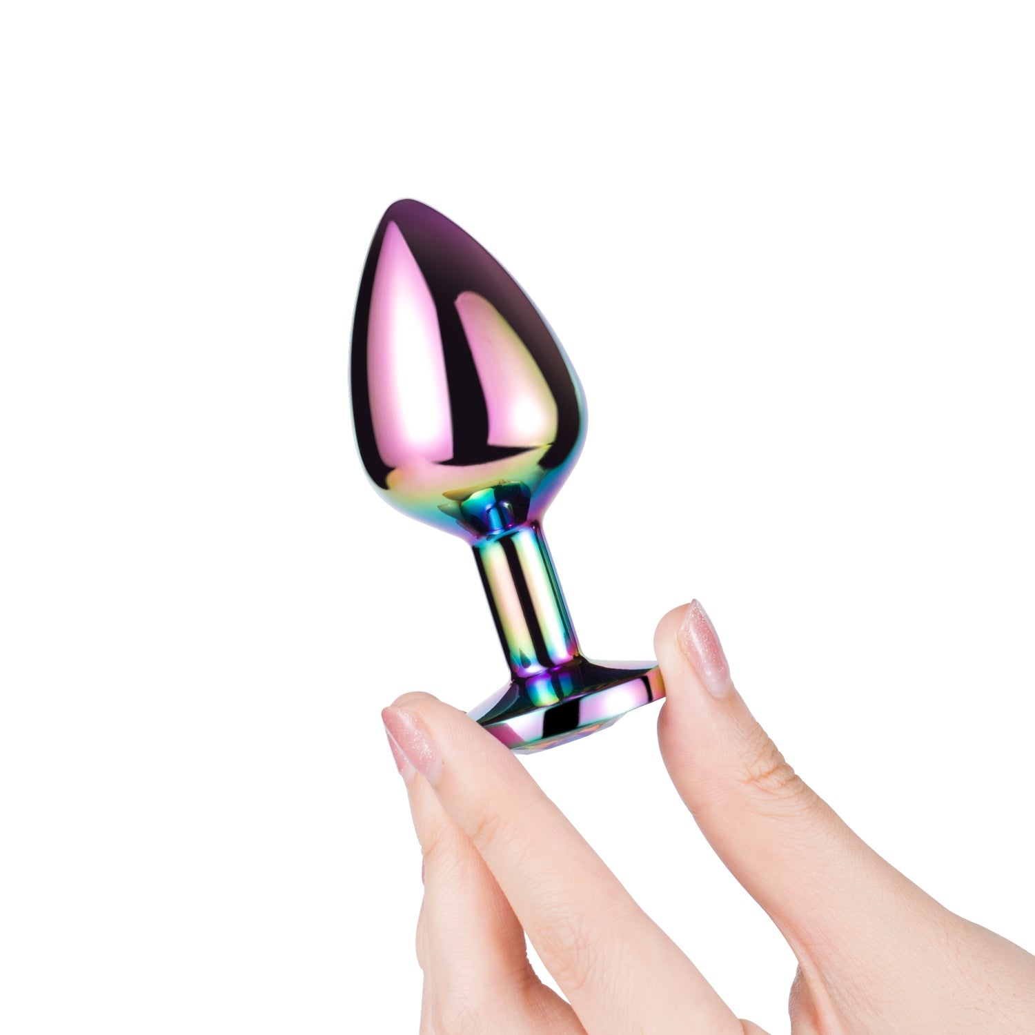 Crystal Love - Plug anal con piedras preciosas metálicas grabadas con láser